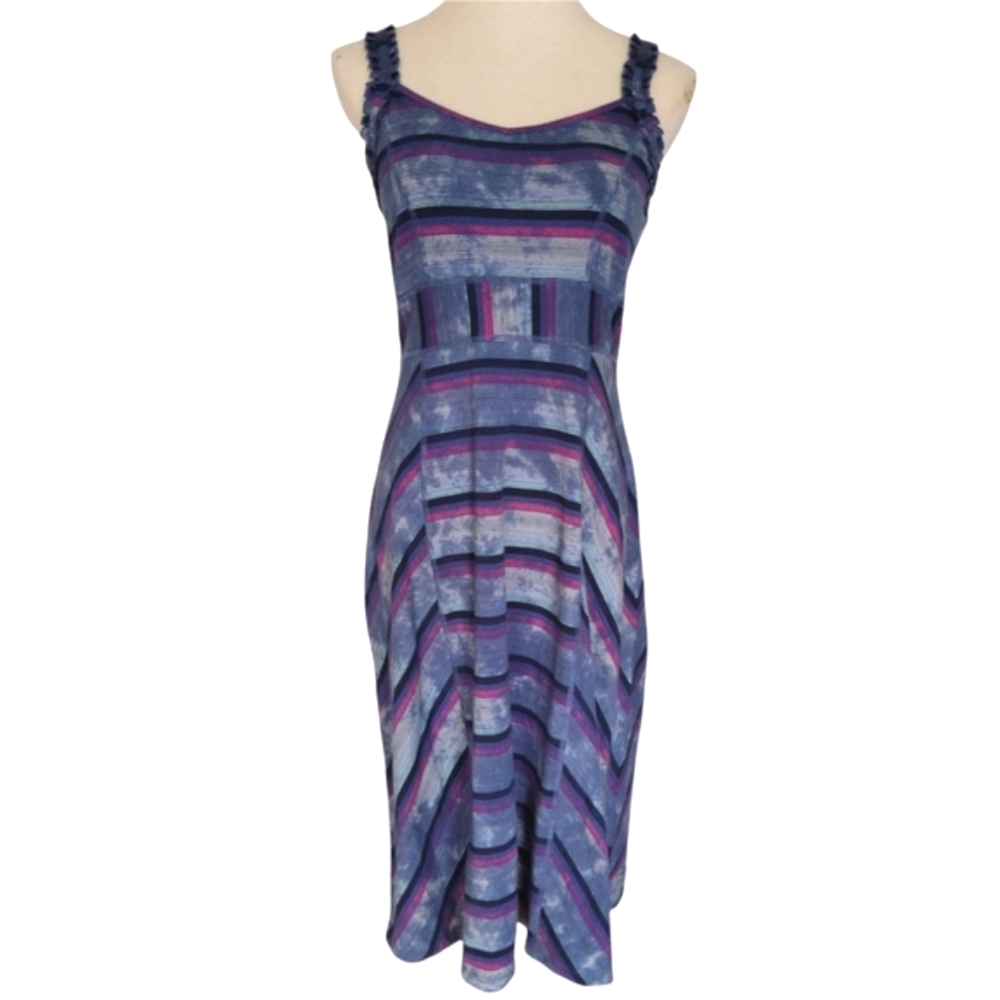 New! Yest Blue Multicolor Kamelon Casual Dress XS Retail $80